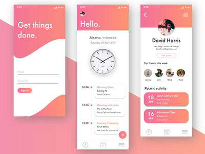 Agenda App UI Design agenda app design design figma figmadesign mobile app mobile app design ui ux ui dashboard ui designs ux design