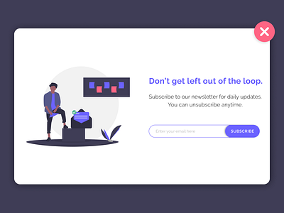Daily UI 026: Subscribe Pop Up #DailyUI