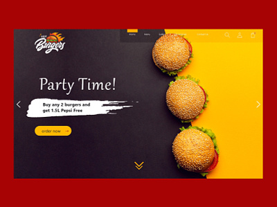 Website Landing Page - Hot Burgers adobe adobe xd aesthetic creative design hotcolurs pantone post research rgb typography webdesign webmockup wireframes