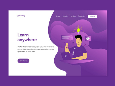 Golearning - Weblanding Page adobe aesthetic artistic creative design creative illustration doodle minimalism rgb typogaphy visual design art web