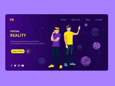 VR - Web landing Page adobe adobe xd creative design doodle elegance illustrator pantone rgb typography visual design