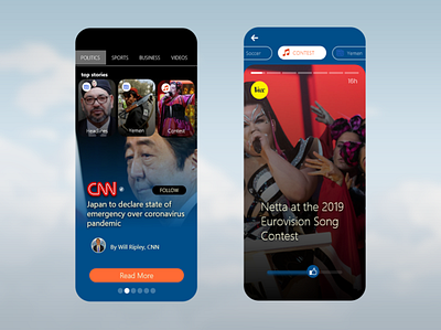 Internationel news app app cnn news ui ux