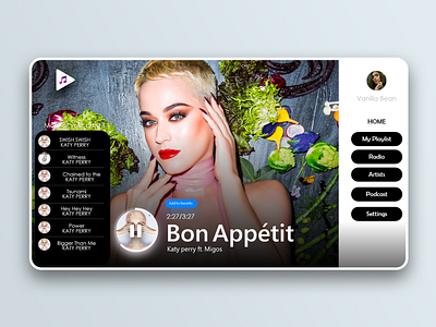 Music streaming design ui ux web