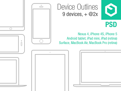 Device Outlines android devices free glyphs ios outlines psd set