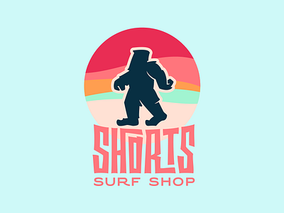Shortsquatch illustration lettering logo sasquatch shop shorts surf
