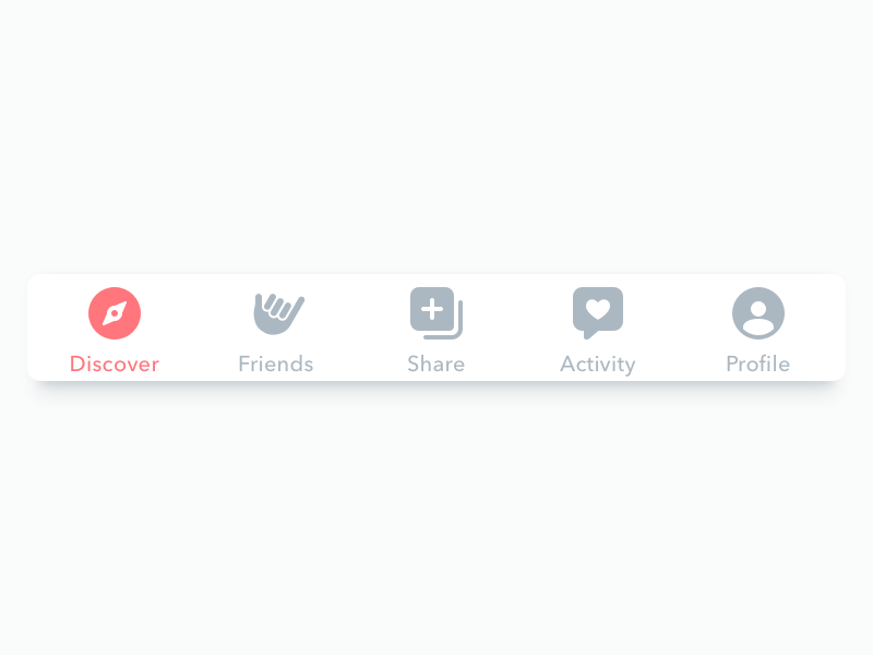 Tab Bar Icons profile notifications share friends discover ui tab tabbar icons explorations