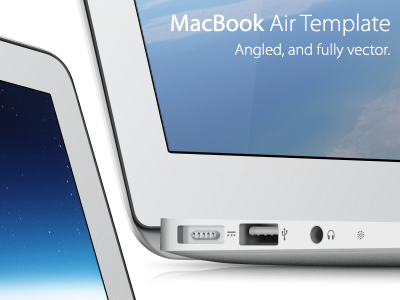 Vector MacBook Air Template angled macbookair osx scaleable template vector