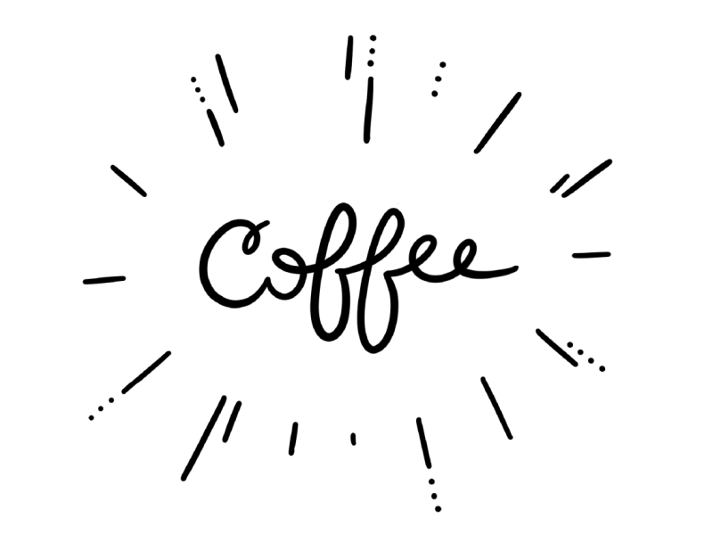 Coffee! after effects animated lettering animation black and white coffee expressive lettering script writing