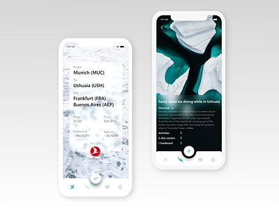 Travel app design concept app clean ui concept design diving flat glasses minimal mobile ui travel ui white