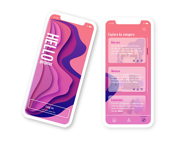 Beauty app concept app beauty bold color branding clean ui color concept design flat icon log in screen minimal mobile ui ui