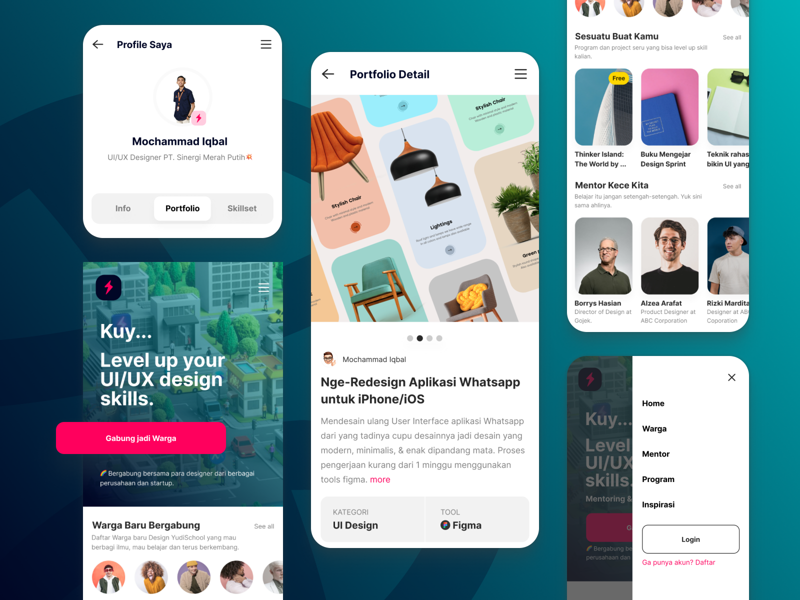 Portfolio App Mobile by Yudi Zidane on Dribbble
