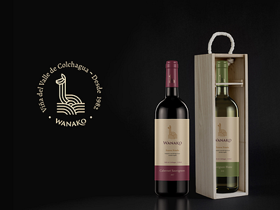 Wanako Winery chilean guanaco logo design logotype visual identity wine winery
