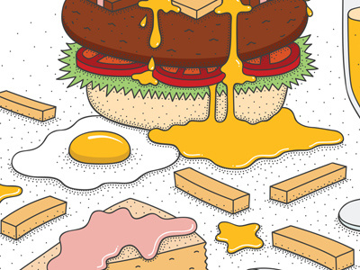 Brunch Poster – sneak peek burger dots illustration slask