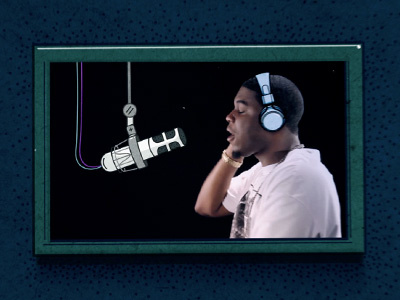 4evanaday – Music video Illustration headphones illustration microphone studio