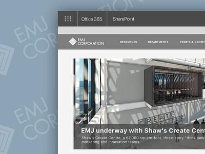 EMJ Homepage office365 sharepoint ui design