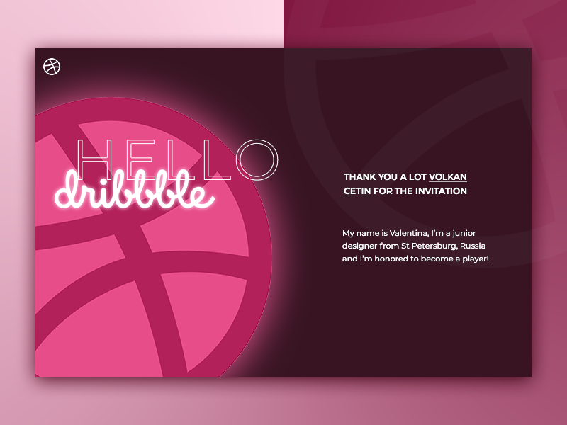 Hello Dribbble! debut dribbble hellodribbble shot firstshot minimal website web ui design