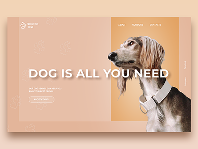 Dog Kennel interface design dog interface kennel mainpage minimal shot ui web web design website