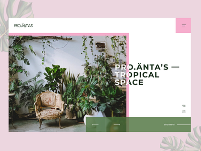 PRO.ÄNTA’S main page concept concept design greenery jungle main page minimal plants ui web website