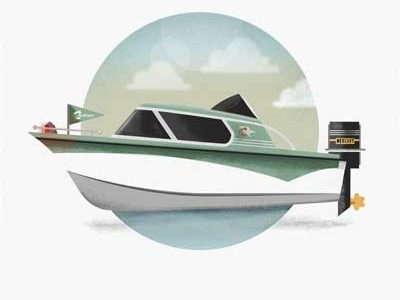Muscle Boat boat graphic design illustration motor boat vector illustration