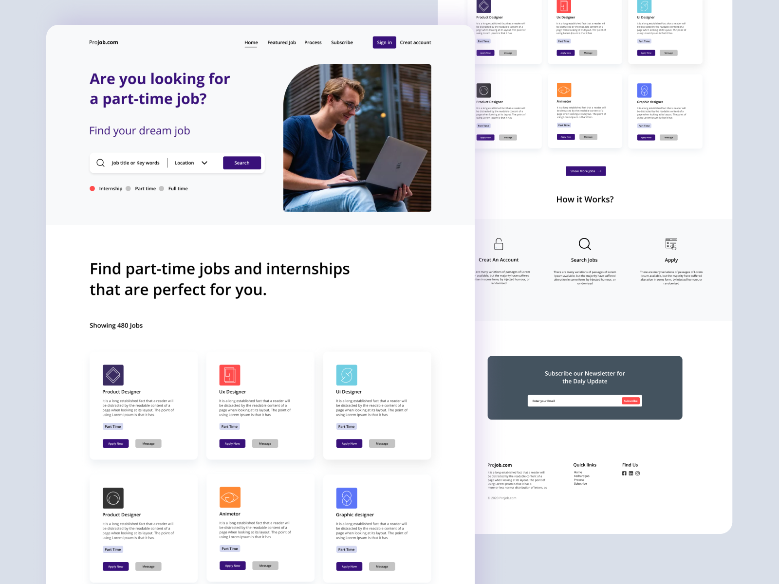 Job finding web application by Rejwoan ahmed on Dribbble