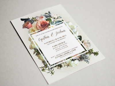 Josh Invitation flowers formal print wedding wedding card wedding invitation wedding invitations wedding invite