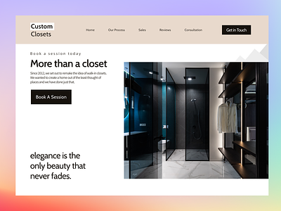 Custom Closets- Web based Closet maker hero section ui uiux web design web ui web ux