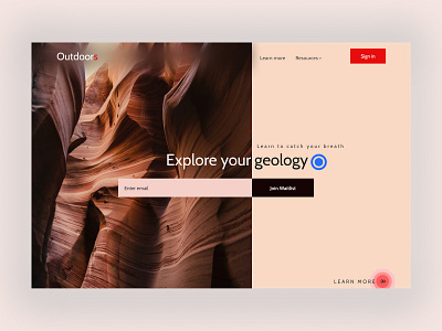 Outdoors- UI design Landing Page (DailyUI Day 3)