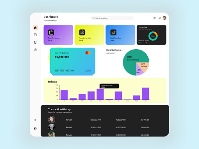 Fintech Dashboard Design- Desktop