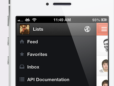 Markkt Sidebar ios iphone kippt lists markkt menu nav sidebar
