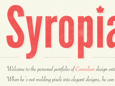 Syropia Preview blog canada red redesign vintage