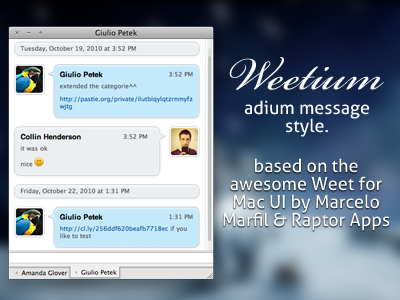 Weetium adium customization message style theme