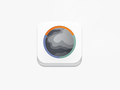 Gaia App Icon app icons clean game hiking icons ios outdoors topographic topography white