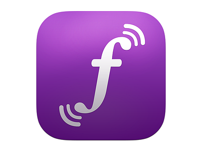 Friendect App Icon app icon custom type f friendect lettering purple radar