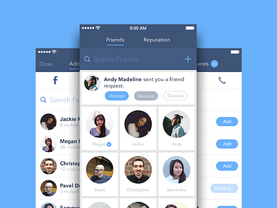 Friends clean flat friends icons ios minimal ui ux