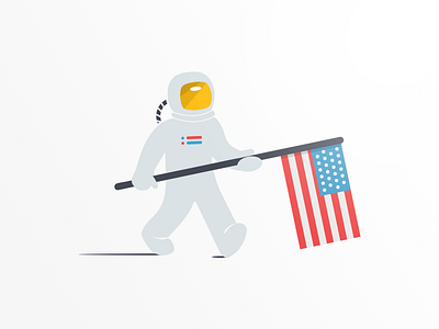 Plant the Flag american flag astro astronaut design helmet illustration space spaceman spayce web