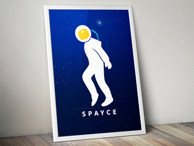 Moonwalking Poster astro astronaut illustration moonwalk moonwalking poster sky space spayce stars