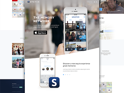 Spayce Landing Page 1 app apple ios iphone landing page social media space spayce web design website