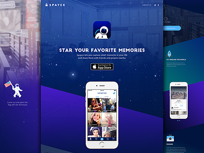 Spayce Landing Page 2 app ios iphone landing page social media space spayce web design website