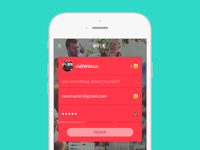 Sign Up emojis error states flow ios iphone sign up ui ux