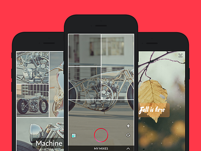 Capture camera capture chat collage ios iphone messaging minimal mobile photo editing ui ux