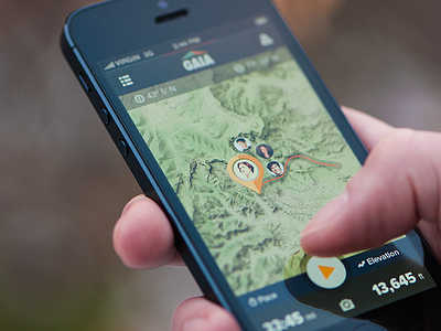 Hiking Map UI app gamifying hiking hiking app icon design icons interface interface design iphone5 maps outdoor topo trails ui