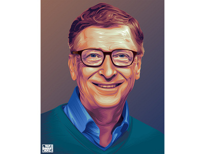 Bill Gates Vector art a.taymour abdelrahman taymour art artwork drawing drawings illustration taymour vector art vector illustration