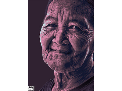 Old woman Vector art