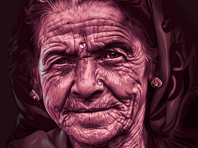 Old woman Vector art