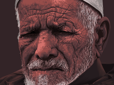 Old man "4" Vector art