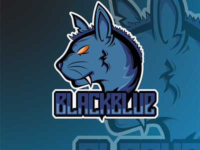 Blackblue black blue cat desain esport logo wild