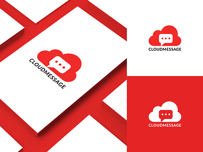 Cloudmessage Logo branding clean design flat icon identity illustrator logo vector