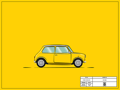 Mini britain british car classic clean cool design drawing flat illustration illustrator mini simple vector vehicles yellow