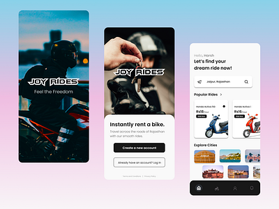 Joy Rides App Design