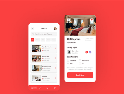 Hotel Booking App Design app ui branding color typography ui ui design uidesign uiux user experience userinterface